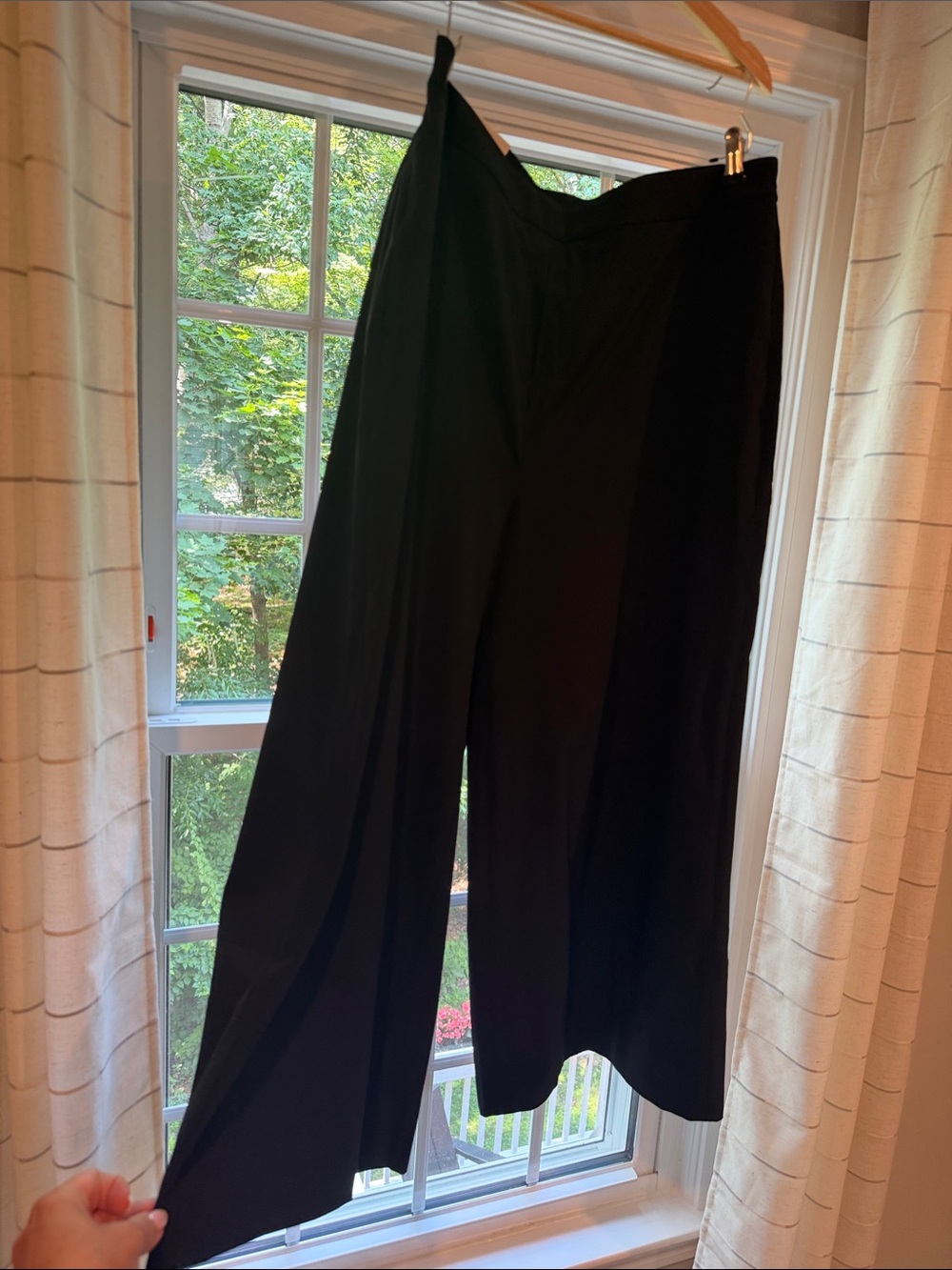 Banana Republic Black Wide-Leg High-Rise Trousers